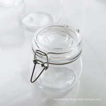 500ml Small Glass Jam Jars Wholesale with Seal Airtight Metal Clip and Glass Cap